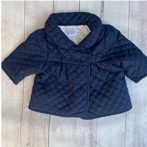 Gymboree Quilted Infant Jacket in Navy with Polka-Dot Lining (0-3 Months)